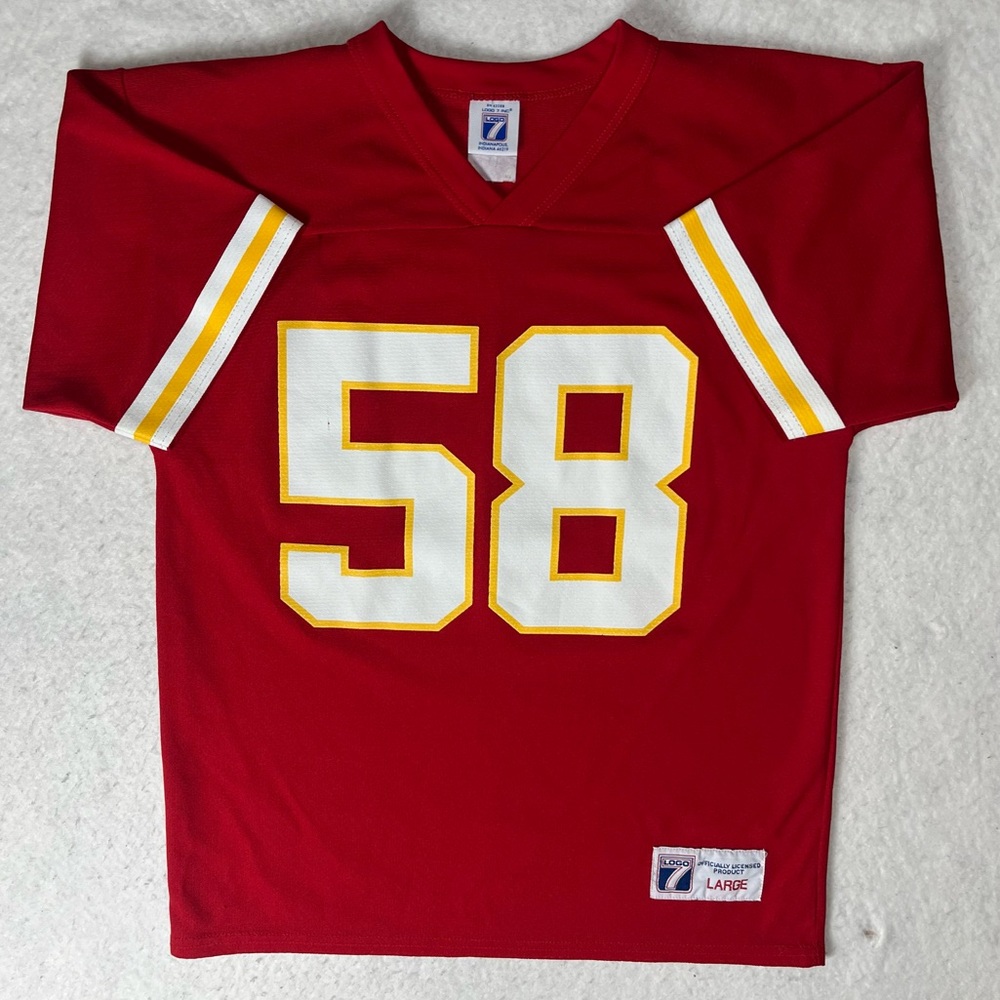 Kansas City Chiefs Derrick Thomas Jersey #58 LOGO 7 Youth Size Large NFL Vintage